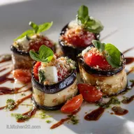 Antipasto: Roll&egrave; di Melanzane e Crudo Elegante