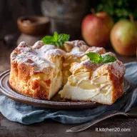 Torta di mele soffice con ricotta facile e umida come una nuvola
