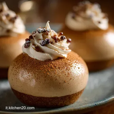 Gingerbread Latte Mousse Domes: Dessert Festivo Elegante e Speziato Scheda ricetta