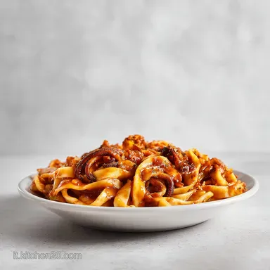 Pasta al Ragu di Seppia per 4 Persone, Tenera e Vellutata Scheda ricetta