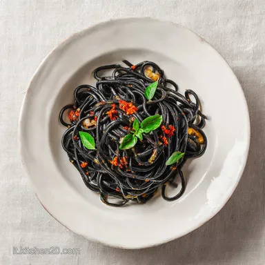 Pasta con il Nero di Seppia per 4 Servings Scheda ricetta