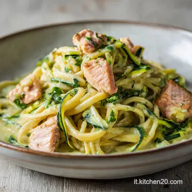 Pasta Zucchine e Salmone: 4 Persone Scheda ricetta