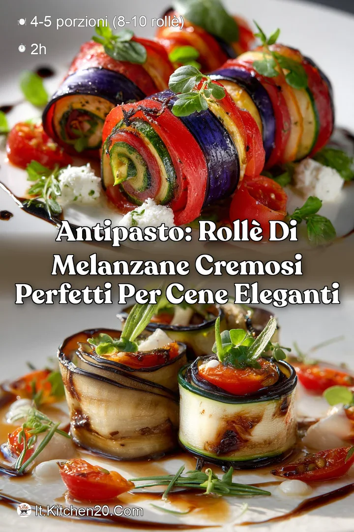 Antipasto: Roll&egrave; di Melanzane Cremosi Perfetti per Cene Eleganti