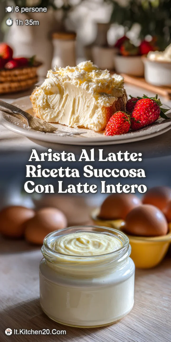 Close-up of tender pork bathed in a smooth, ivory-colored sauce. The surface reflects light, promising a rich and savory f...