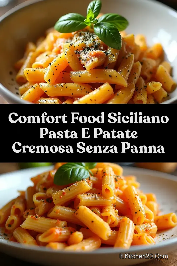 Comfort Food Siciliano Pasta e Patate Cremosa Senza Panna
