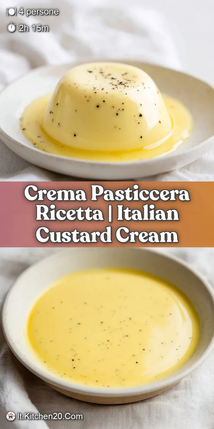 Primo piano di una crema vellutata color oro con piccoli semi di vaniglia neri, consistenza densa e invitante.