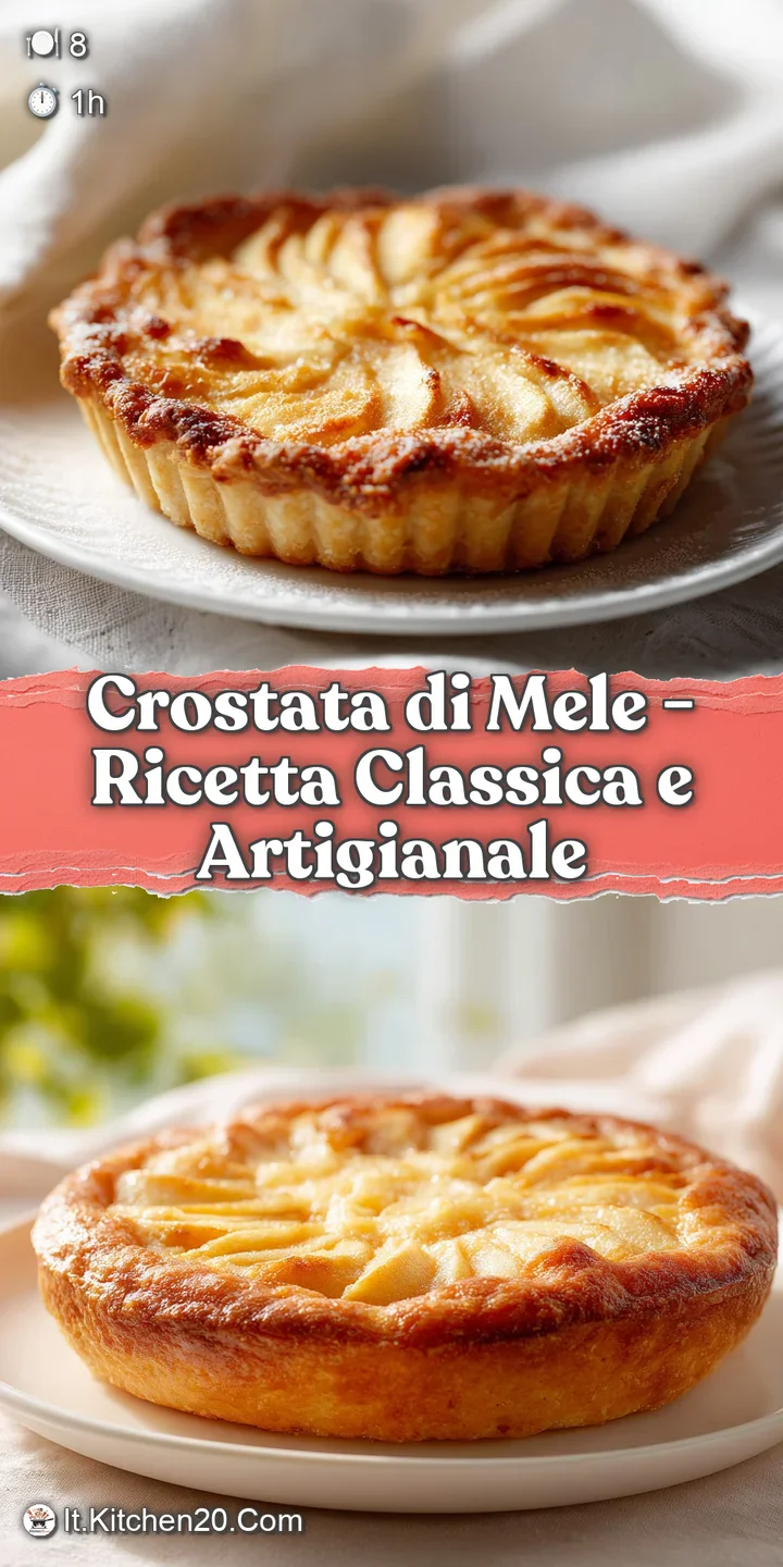 Close-up of a rustic apple crostata, showing caramelized apples and a beautifully textured, golden crust.