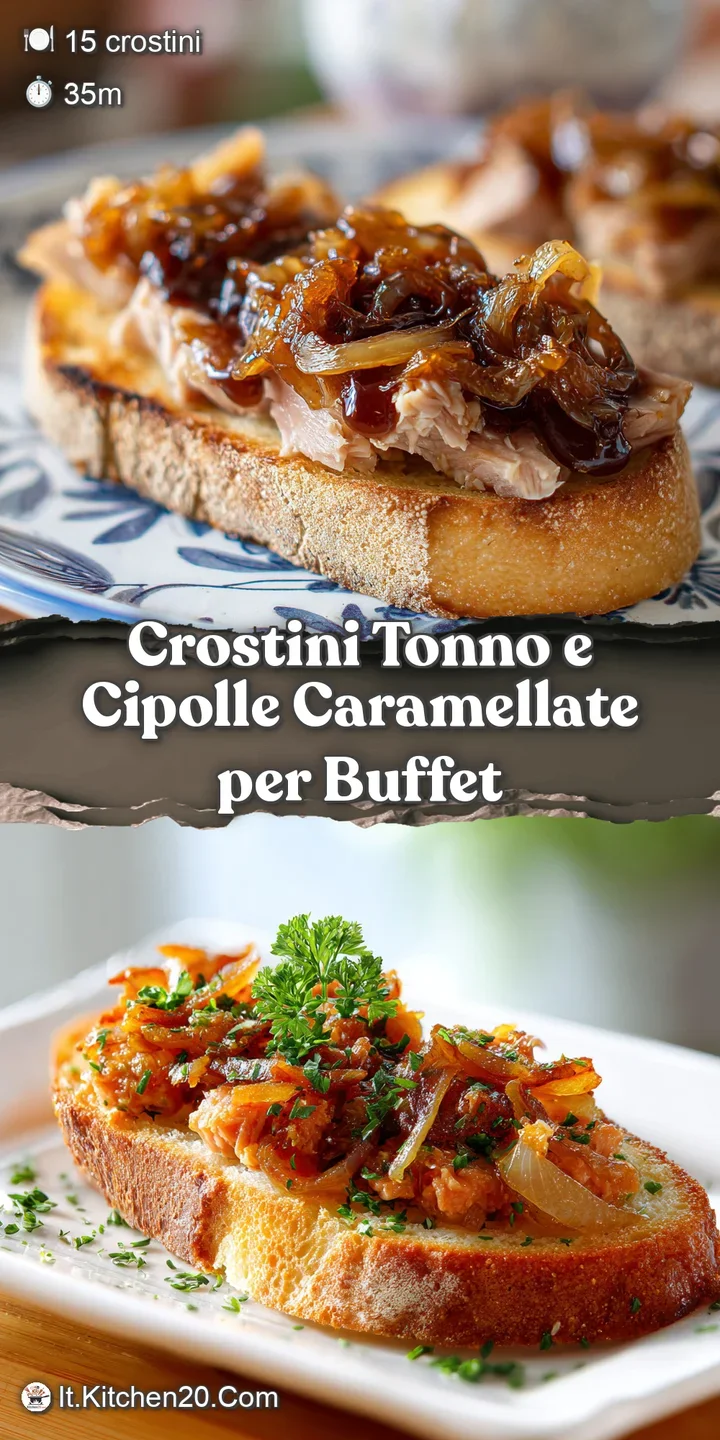 Close-up shot reveals flaky tuna, translucent red onion, and a sheen of olive oil on toasted bread. A tantalizing glimpse ...