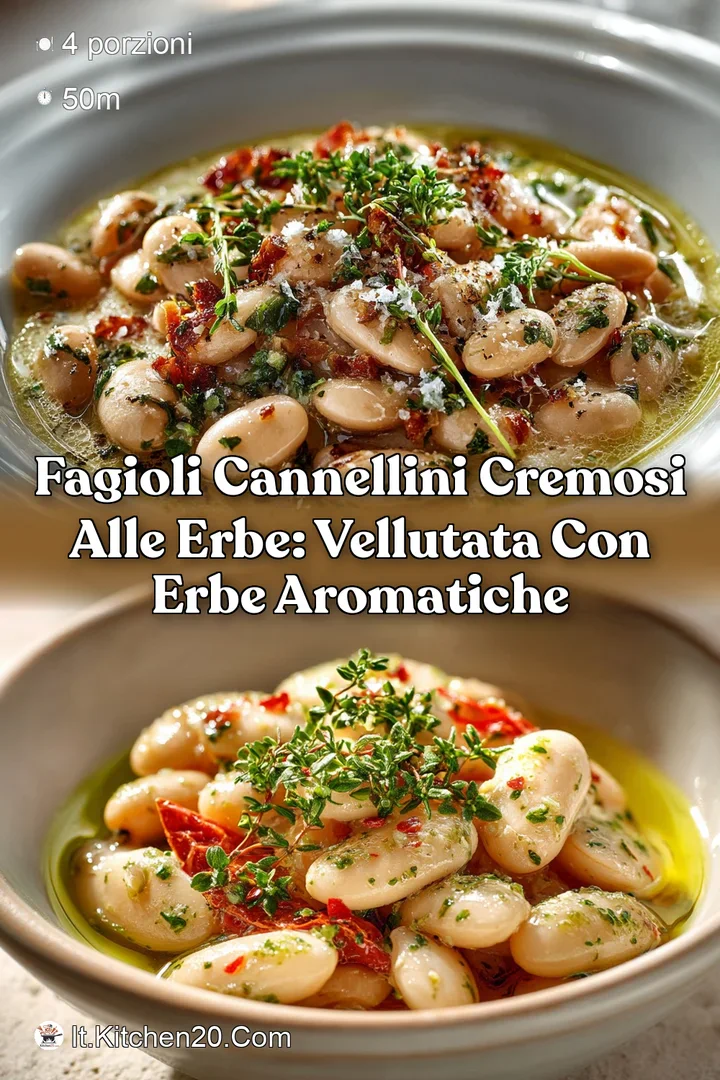 Fagioli cannellini cremosi alle erbe: Vellutata con erbe aromatiche