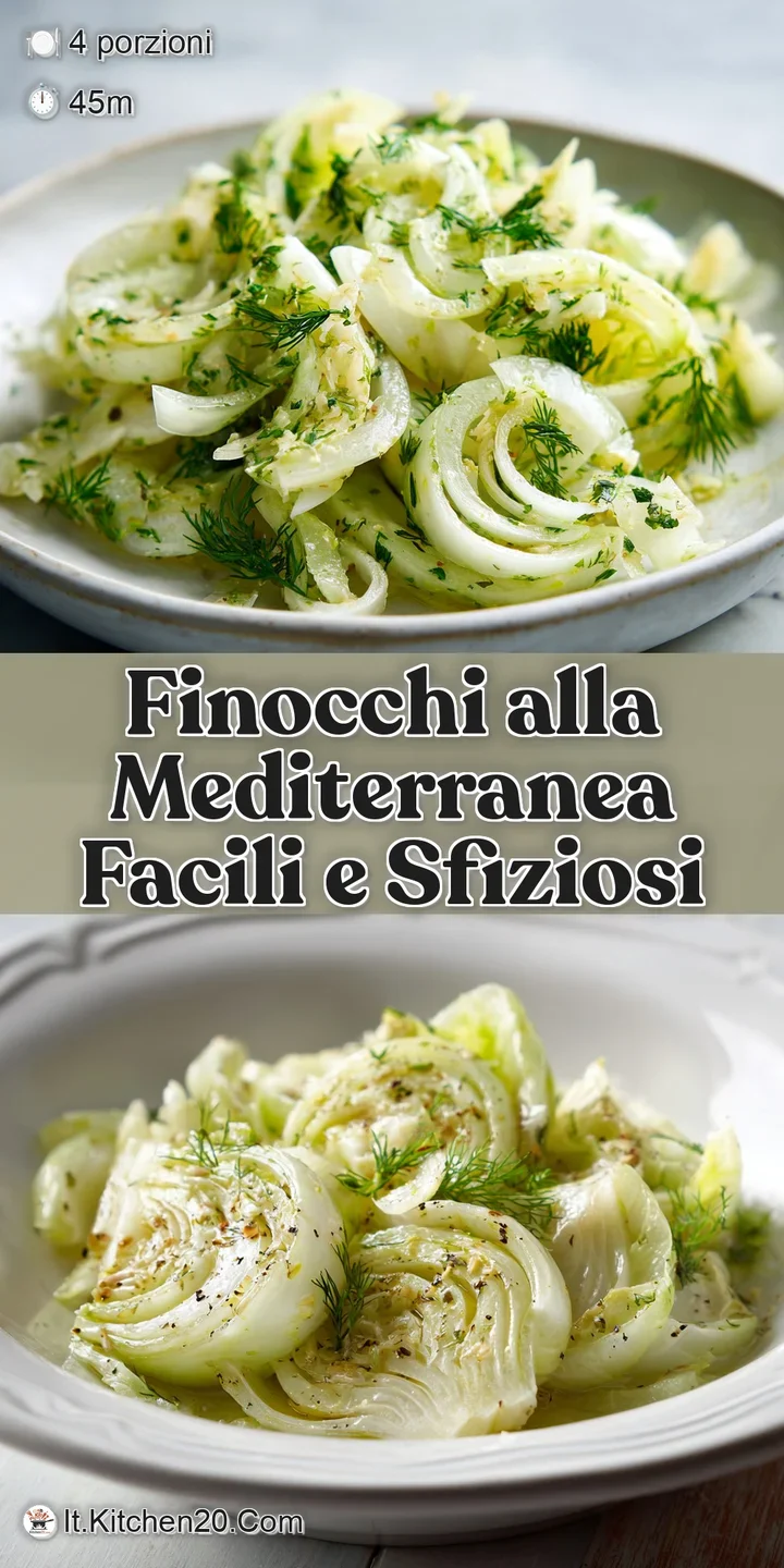 Close-up of Mediterranean fennel: glistening with olive oil, tender texture, and vibrant herbs. A taste of sunshine from t...