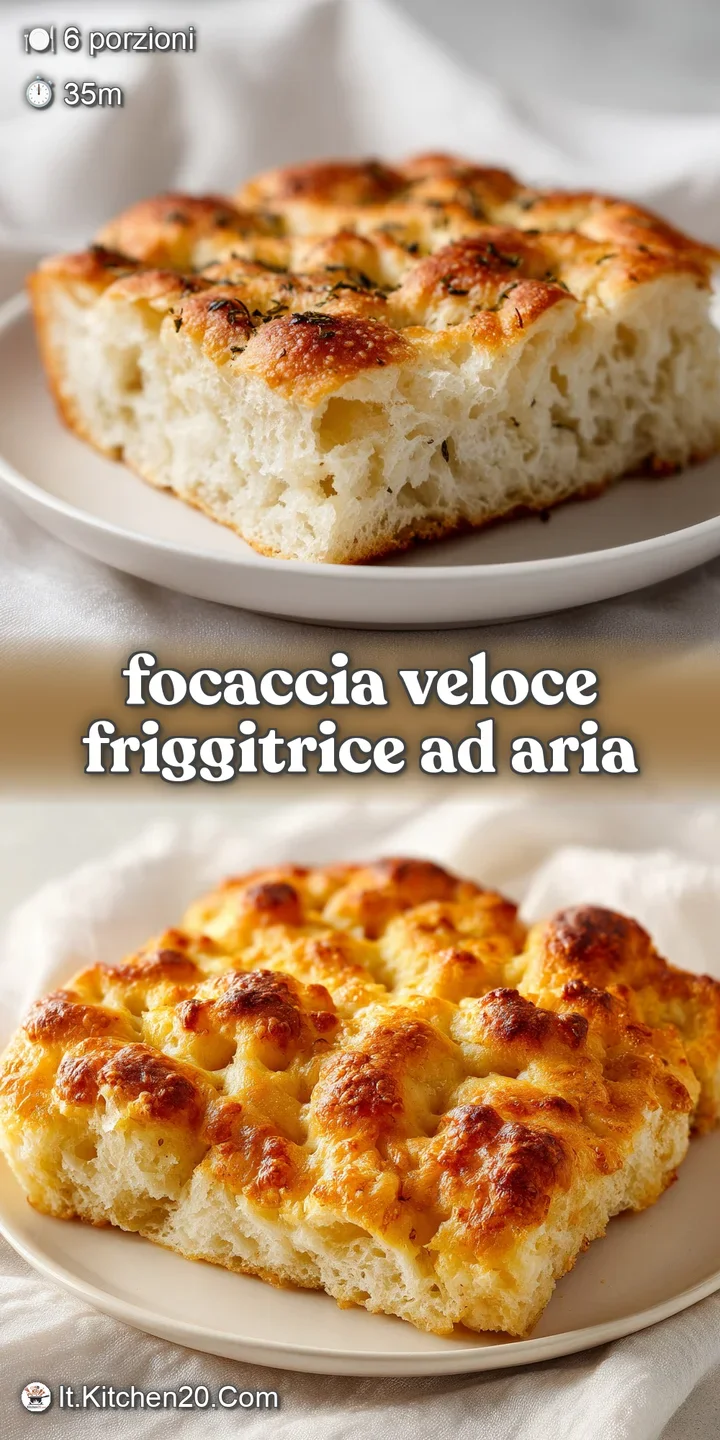 Close-up of warm focaccia showing the golden, crispy crust, soft interior, and shimmering olive oil, sprinkled with sea sa...