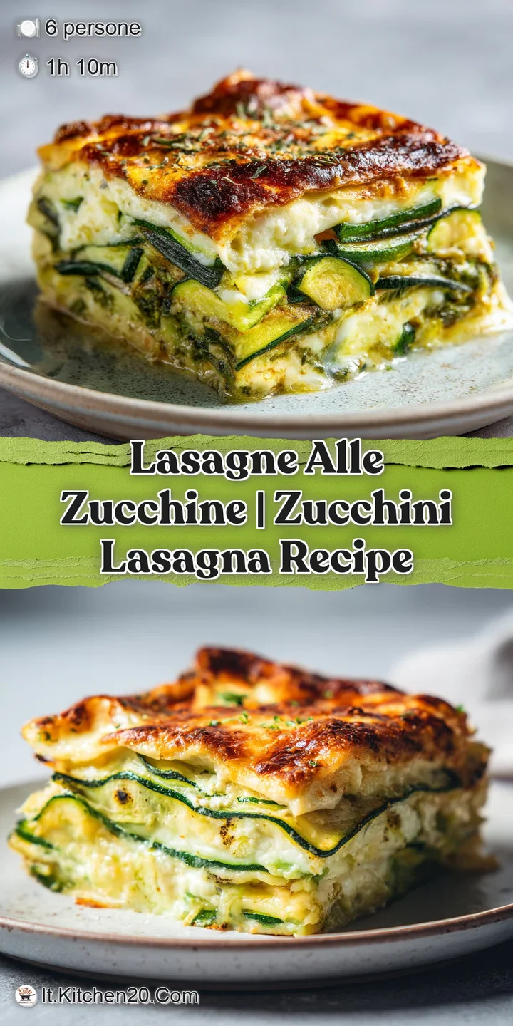 Primo piano di strati di zucchine tenere e besciamella cremosa, sormontati da un formaggio gratinato color ambra caldo.