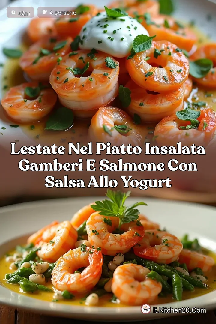 LEstate nel Piatto Insalata Gamberi e Salmone con Salsa allo Yogurt