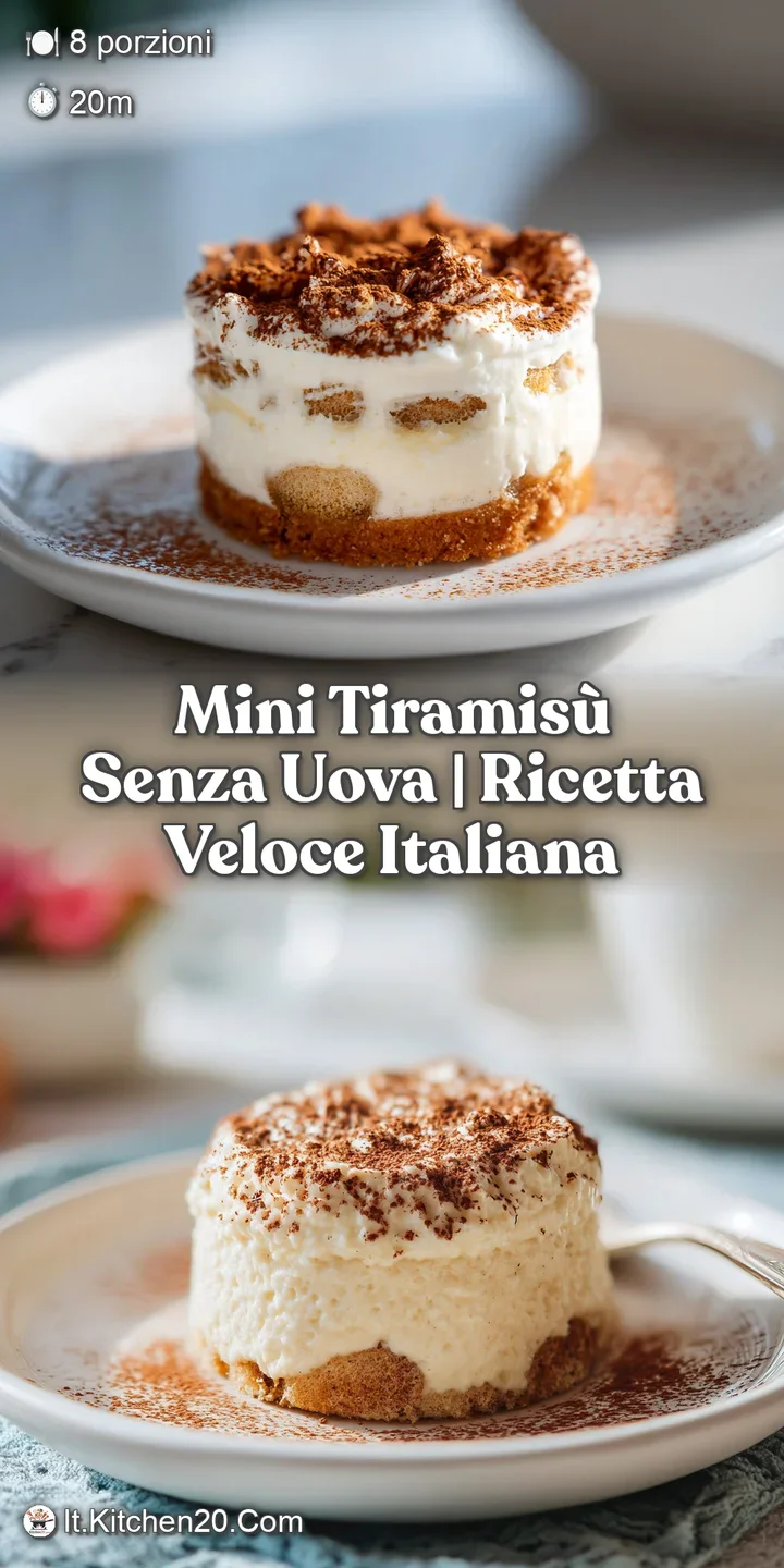 Close-up of a mini tiramisu, showing layers of soaked ladyfingers and rich cream, with a dusting of cocoa.