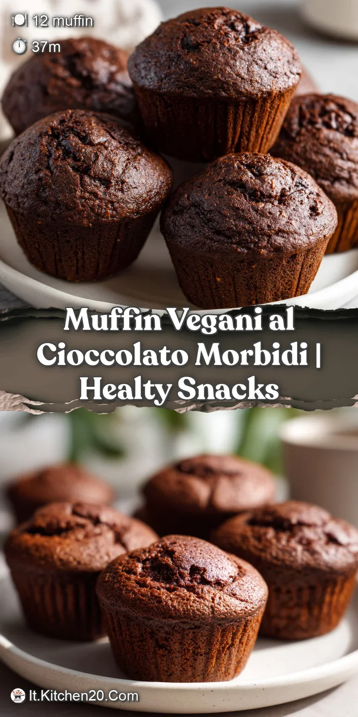 Close-up of a rich, dark vegan chocolate muffin, showcasing a slightly cracked top and studded with melted chocolate chunks.