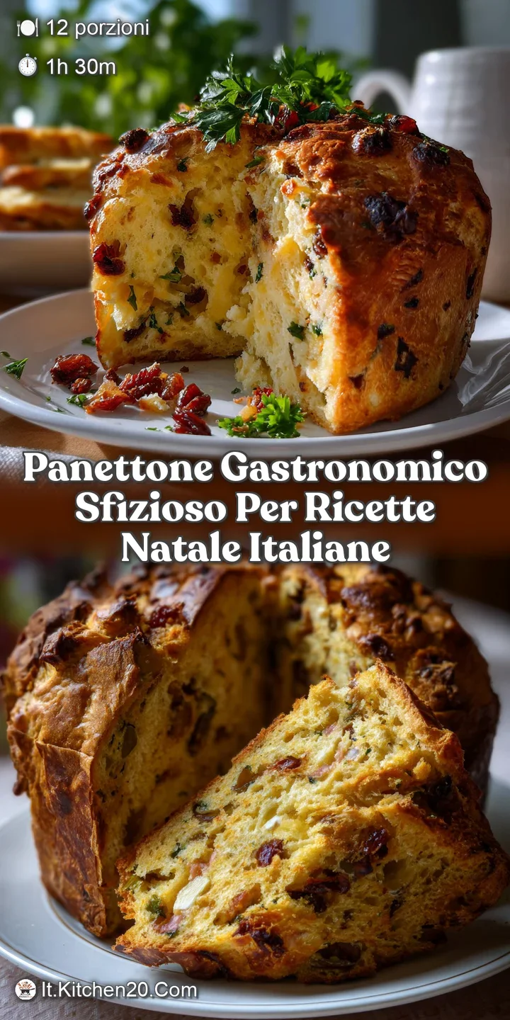 Close-up of a panettone slice, showcasing textures: Fluffy bread, creamy fillings, and vibrant vegetables; perfect for an ...