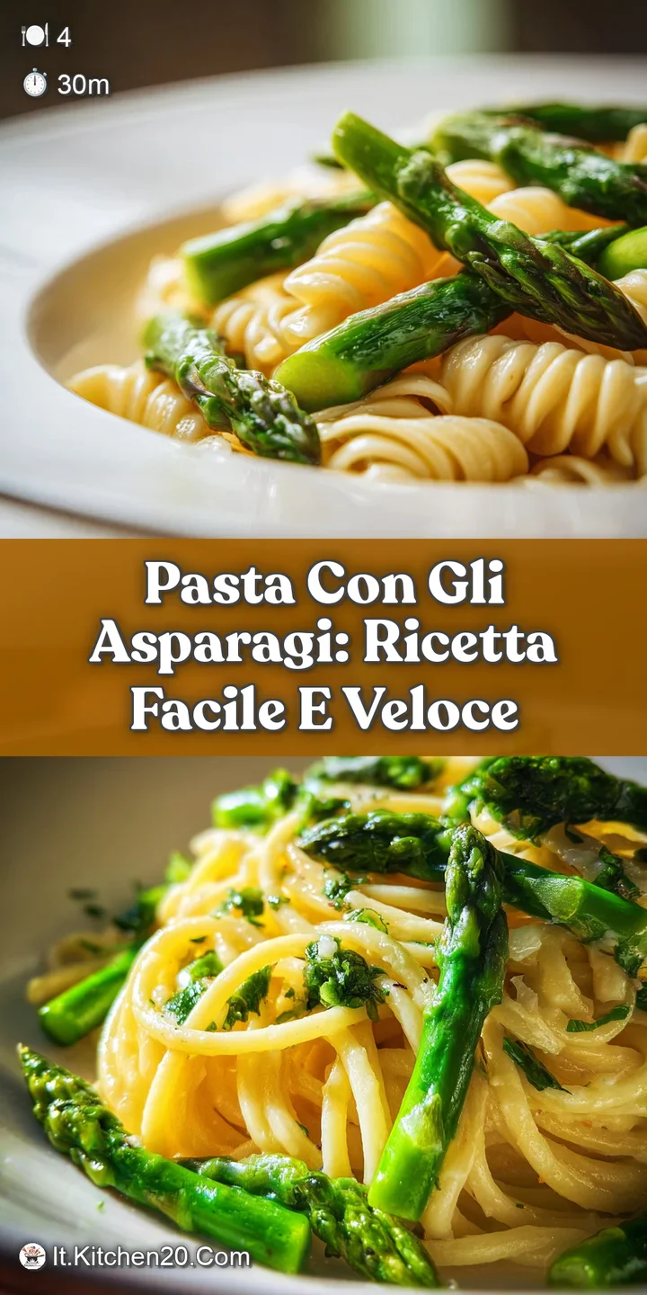 Close-up showcasing al dente pasta tangled with vibrant green asparagus, glistening olive oil, and a dusting of parmesan c...