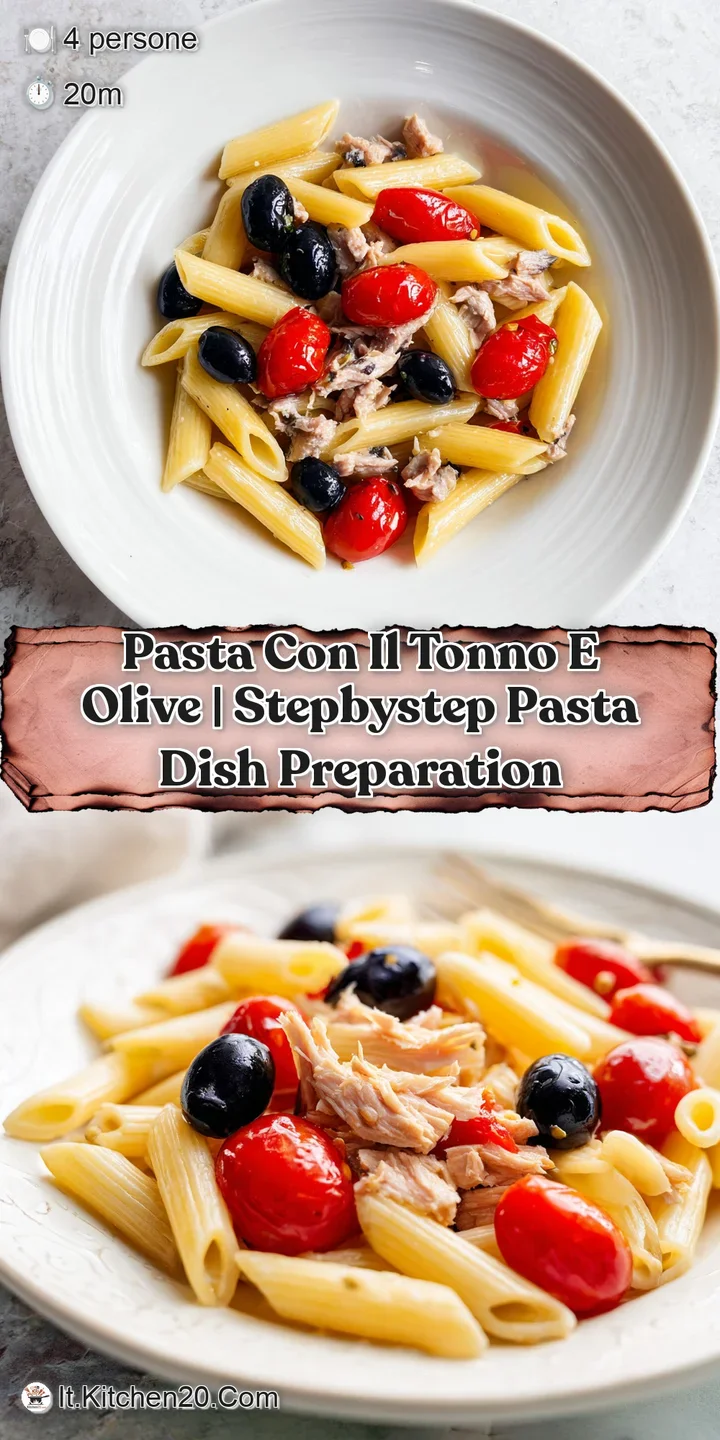 Close-up di pasta avvolta in una salsa densa e vellutata, con fibre di tonno rosato e grani di pepe nero brillante.