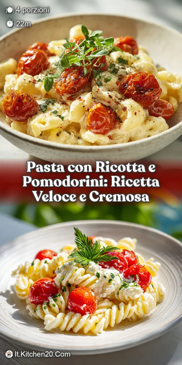 Close-up of pasta: a rich, creamy texture studded with bursts of bright red tomato, topped with white cheese.