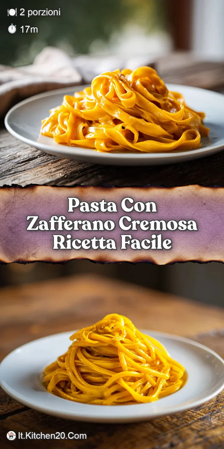 Close-up of glistening saffron pasta, its creamy sauce clinging to each strand. Hints of herbs and spice create an appetiz...