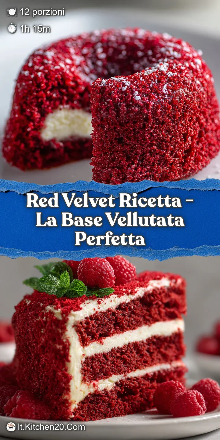 Close-up of moist, fluffy red velvet cake. Swirls of rich, white frosting cover its crimson surface and entice the eyes wi...
