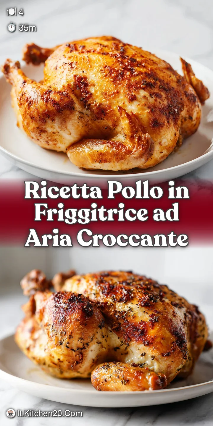 Close-up of glistening, golden-brown air fryer chicken. Crispy, slightly charred skin creates a delicious textural contras...