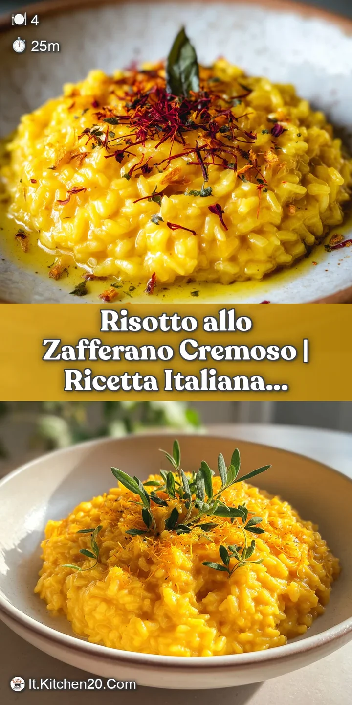 Close-up of velvety saffron risotto, revealing a perfect creamy texture with visible grains of rice and glistening sheen f...