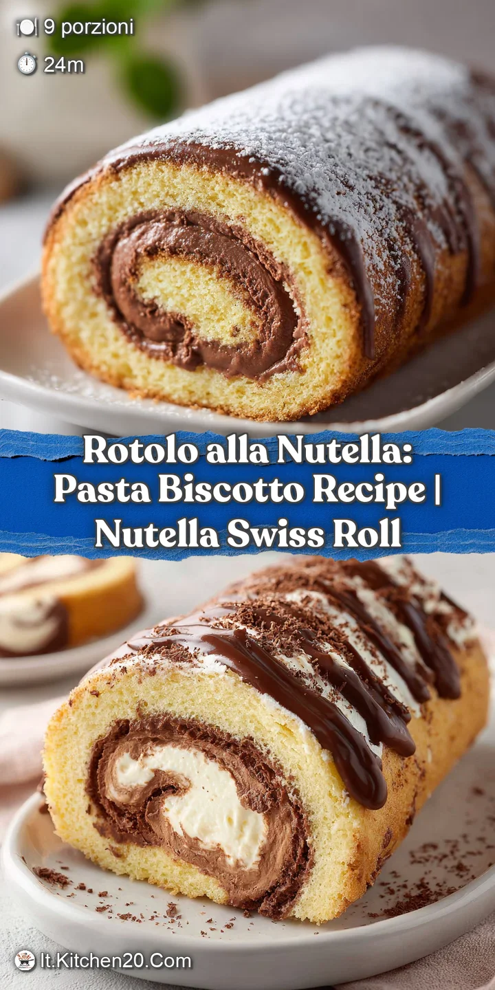 Close-up of a thick swirl of glossy hazelnut chocolate filling peeking from the soft, airy cake layers.