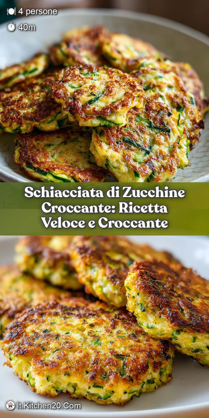 Close-up of schiacciata. Crispy, golden-brown crust with zucchini slices peeking through. Bubbled texture, savory aroma.