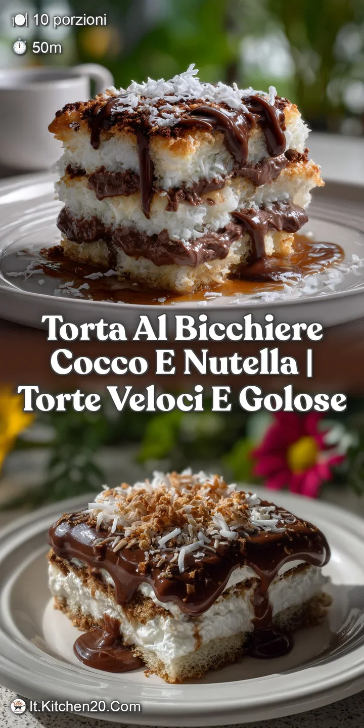 Torta al Bicchiere Cocco e Nutella | Torte Veloci e Golose