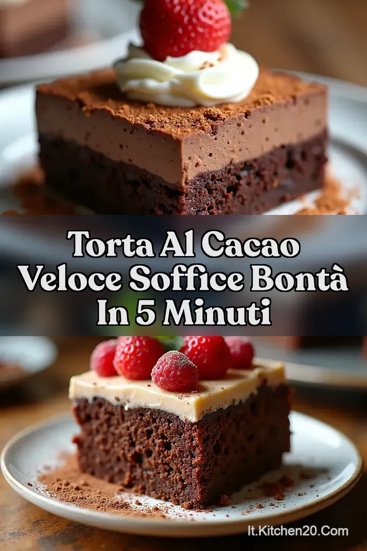 Torta al Cacao Veloce Soffice Bont&agrave; in 5 Minuti