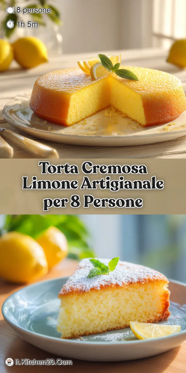 Close-up of lemon torta reveals a rich, creamy filling and a lightly browned crust, hinting at a tangy and sweet flavor pr...