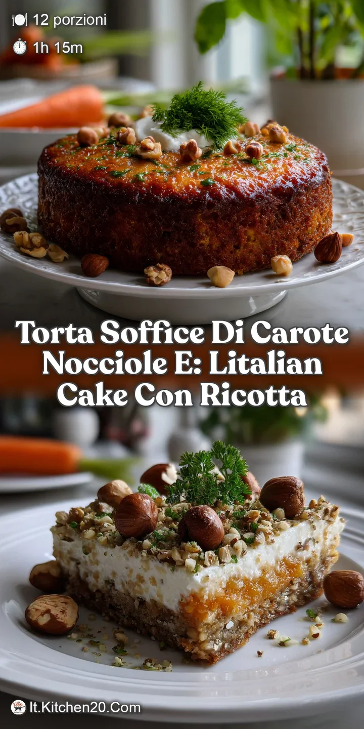 Torta soffice di carote nocciole e: LItalian Cake con Ricotta