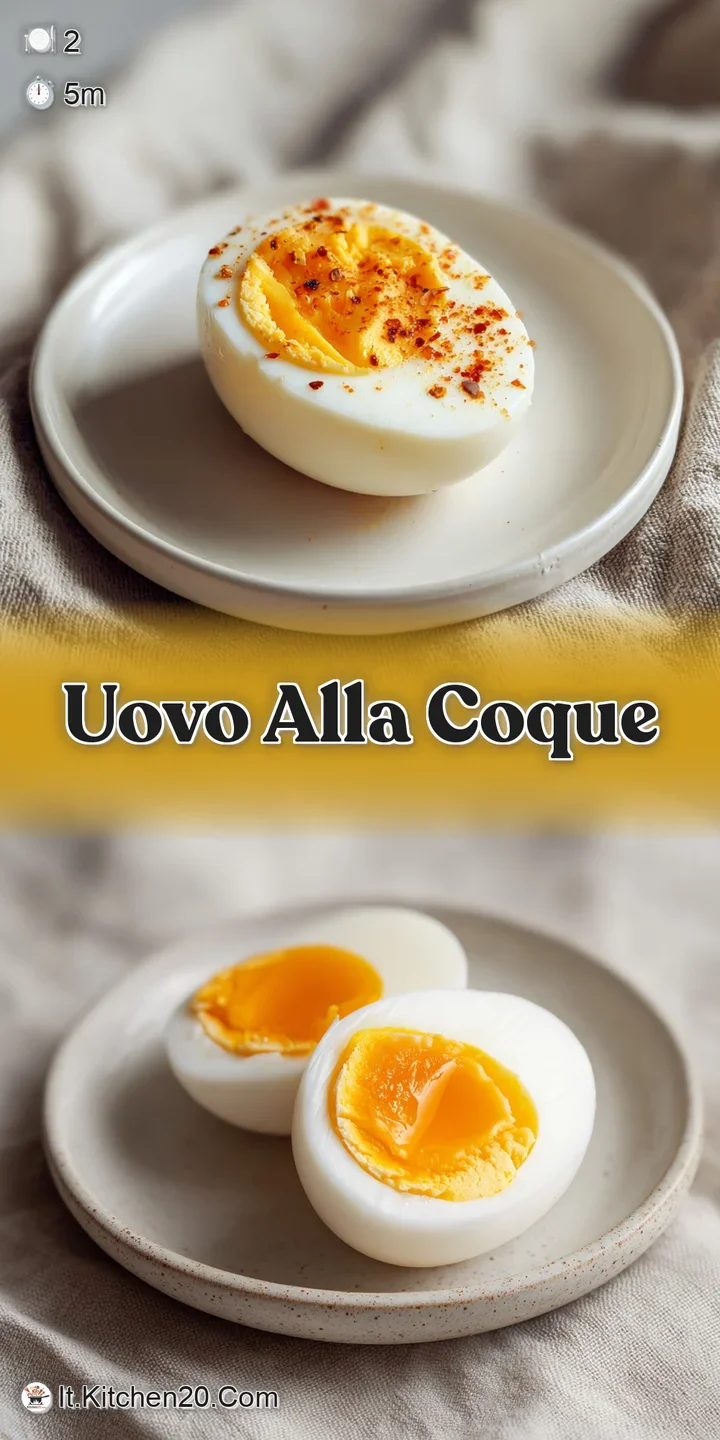 Close-up of a perfectly cooked soft-boiled egg with a runny, vibrant orange yolk and a soft, delicate white, ready to eat.