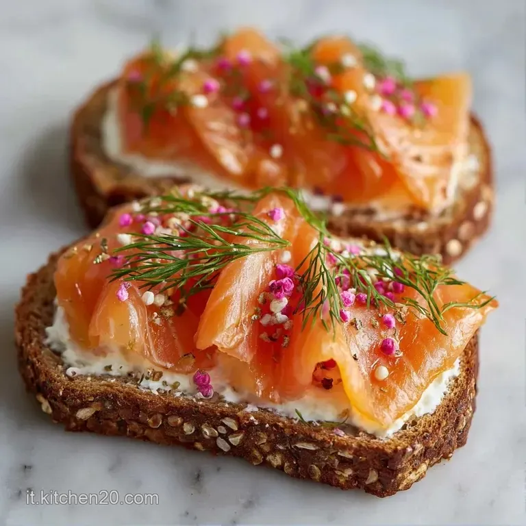 Rotolini di salmone color arancio disposti con eleganza su piatto bianco, decorati con foglioline verdi e crema vellutata.