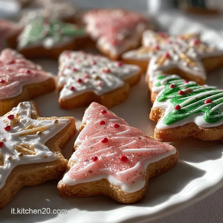 Festive biscotti arranged artfully on a patterned plate, showcasing their delightful golden color and lightly crusted text...