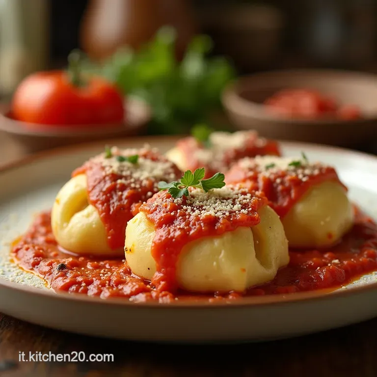 Bombettoni Soffici Farciti Il Comfort Food Italiano Con Prosciutto E Formaggio presentation