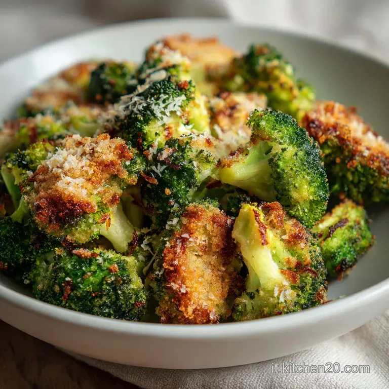 Elegantly plated roasted broccoli with lemon wedges. Tender stems and crisp florets, a vibrant green against the white plate.