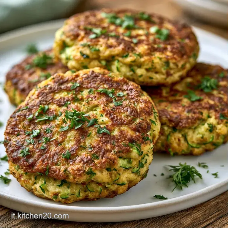 Polpette di verdura verdi disposte con eleganza su ceramica bianca, guarnite con salsa densa e erbe aromatiche fresche.