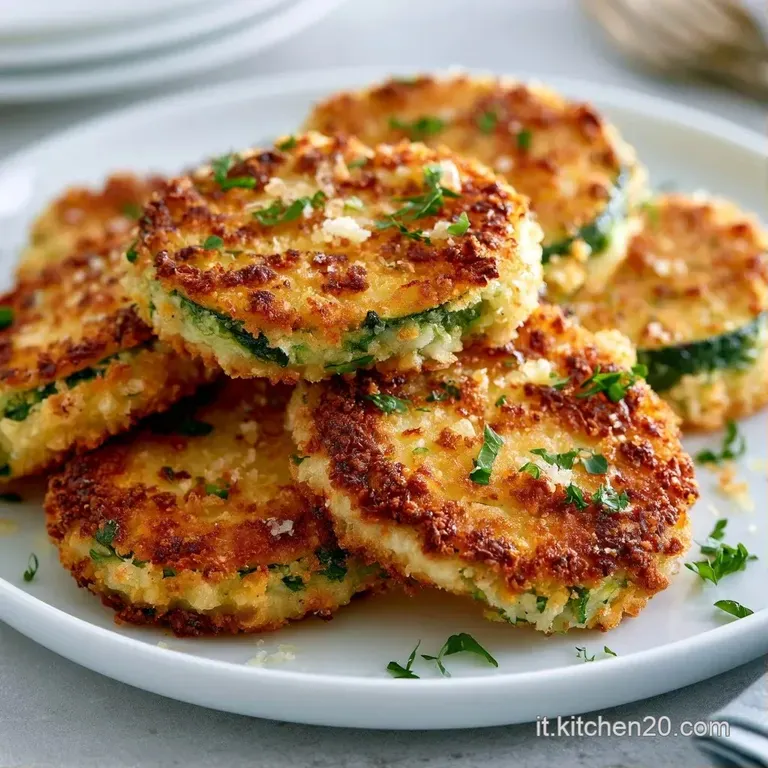Zucchine rosolate con crosticina ambrata disposte con cura, completate da una spolverata di formaggio e un filo d'olio.