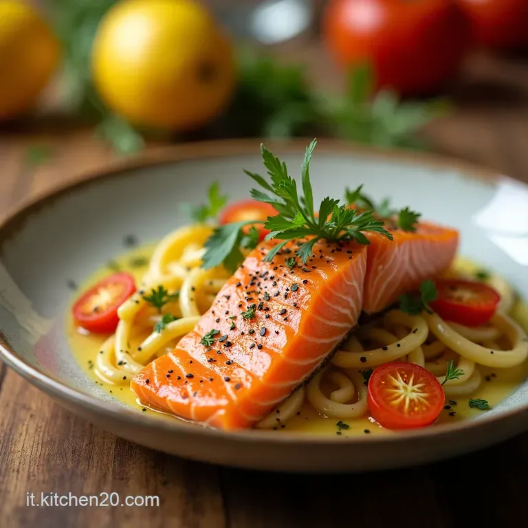 Copenhagen Colorata Insalata Di Salmone Con Agrumi E Aneto presentation