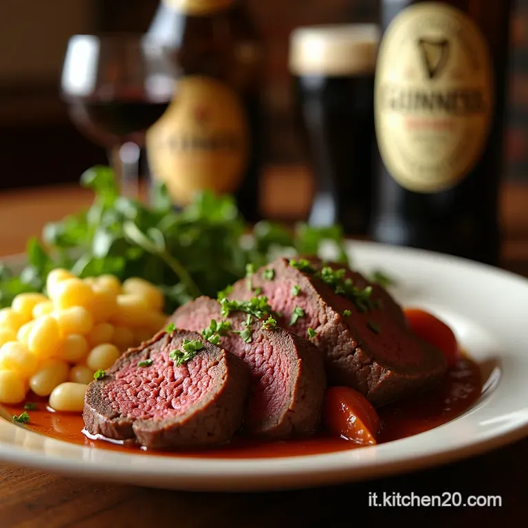 Corned Beef Alla Guinness E Cavolo Verza presentation