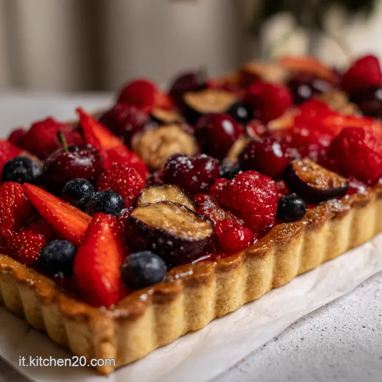 Crostata Di Frutta Fresca Con Crema Pasticcera presentation