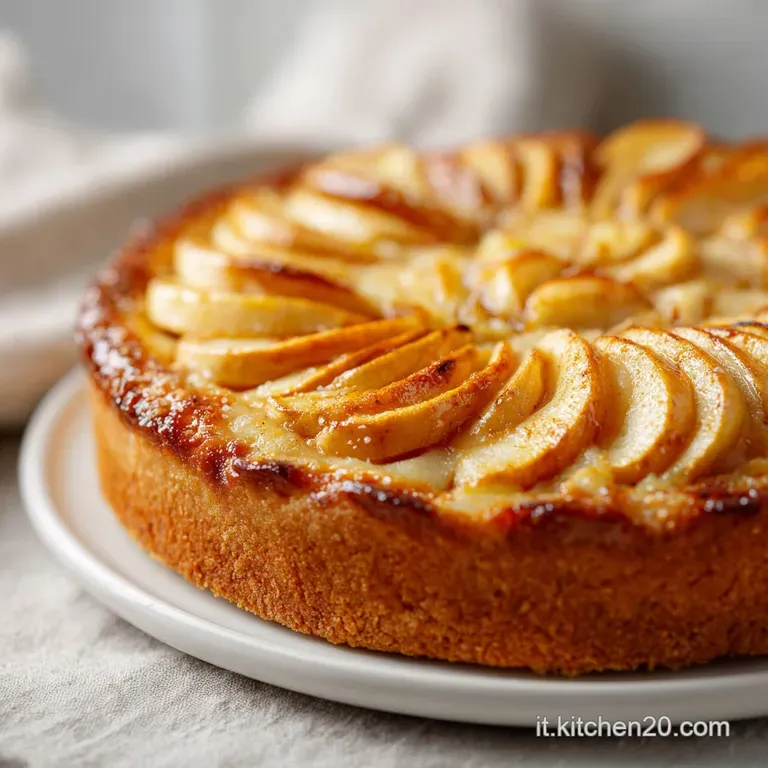 Elegant slice of apple crostata with a fork, revealing tender baked apples and a delicate crust.