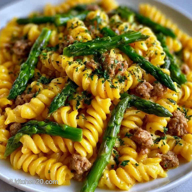 Fusilli Asparagi Salsiccia Zafferano: Vellutata e Saporita