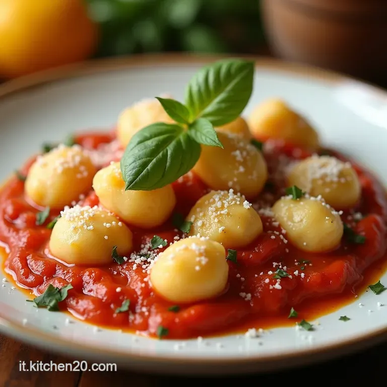 Gnocchi Di Patate Fatti in Casa Alla Sorrentina Il Classico Avvolgente Con Mozzarella Filante presentation