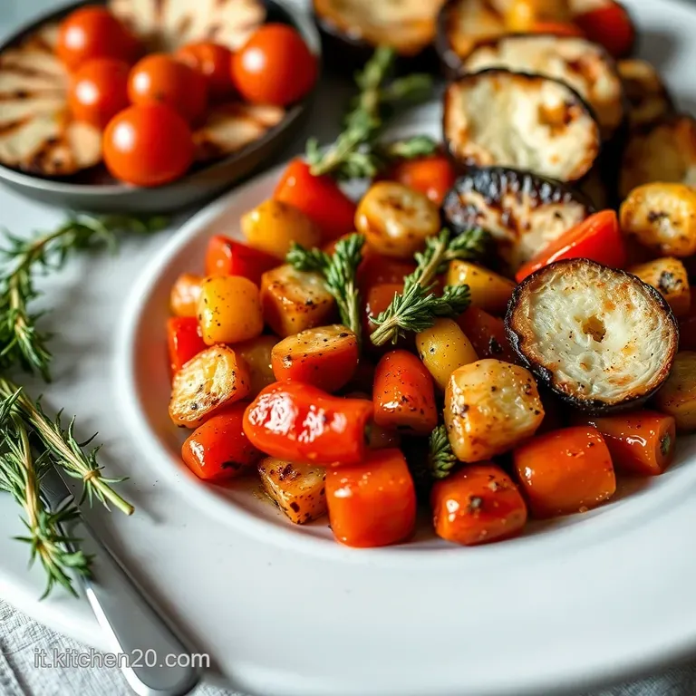 Grigliata Di Verdure Con Glassa Balsamica Fatta in Casa presentation