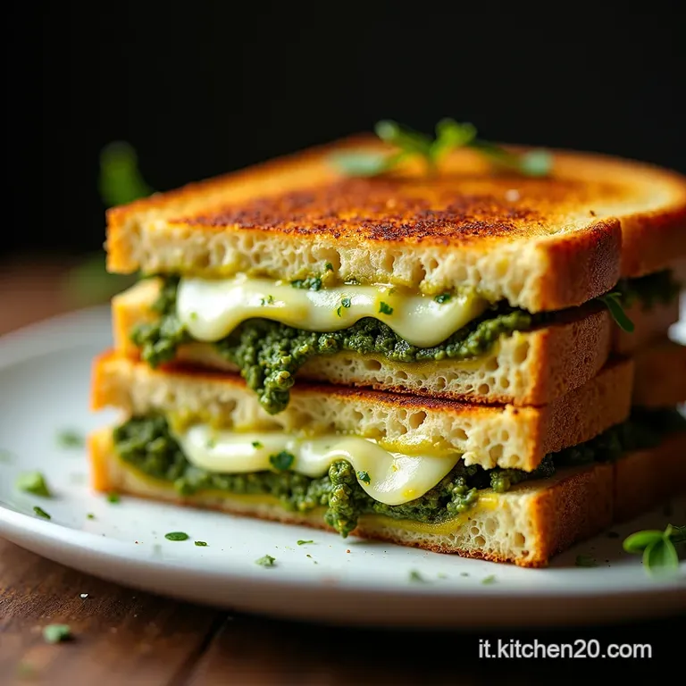 Il Croccante Genovese Il Sandwich Perfetto con Pesto Fresco e Formaggio Fuso