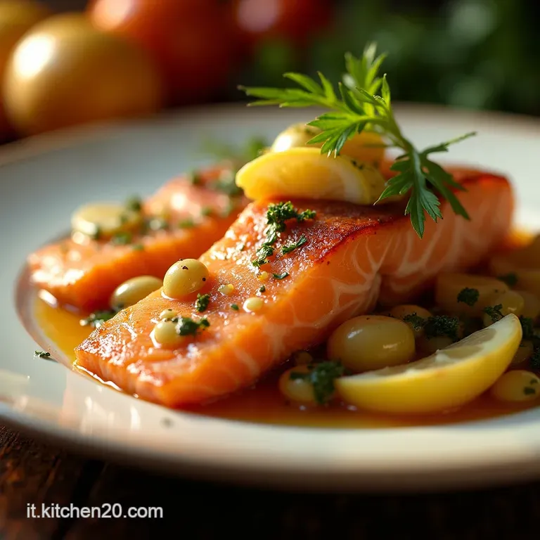 Sole Mare E Terra Insalata Mediterranea Di Ceci Salmone Profumato E Melone Dolce presentation