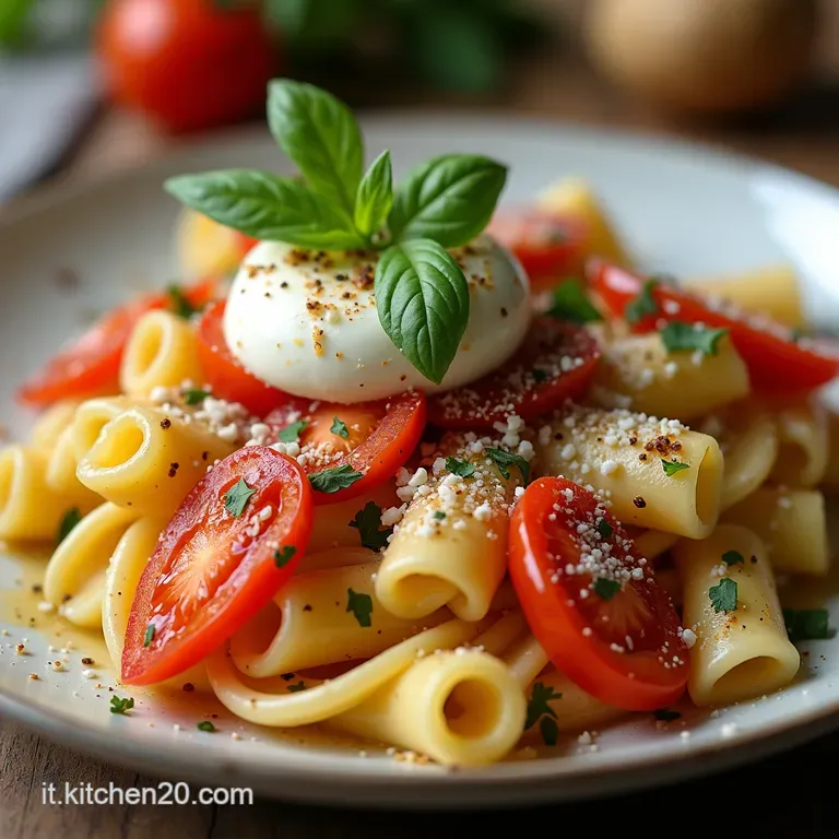 Caprese Rivisitata Insalata di Pasta Fresca con Vinaigrette Italiana al Basilico